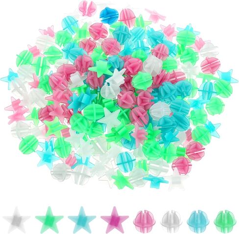 216PCS Bike Spoke Beads Glow in the Dark, Colorful Plastic Beads Spoke Covers Decorations for Kids Girls Bike Wheel Lights Bicycle Accessories-Assorted Color and 2 Shapes in Kuwait