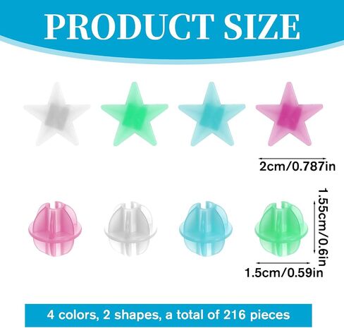216PCS Bike Spoke Beads Glow in the Dark, Colorful Plastic Beads Spoke Covers Decorations for Kids Girls Bike Wheel Lights Bicycle Accessories-Assorted Color and 2 Shapes in Kuwait