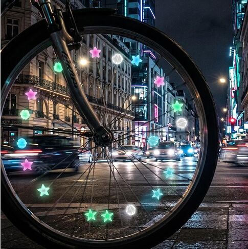 216PCS Bike Spoke Beads Glow in the Dark, Colorful Plastic Beads Spoke Covers Decorations for Kids Girls Bike Wheel Lights Bicycle Accessories-Assorted Color and 2 Shapes in Kuwait