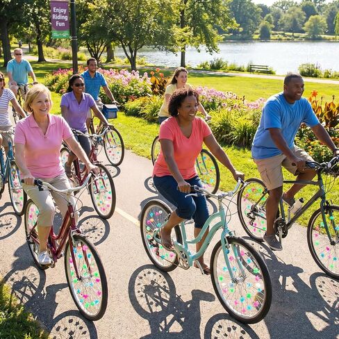 144 Pack Colorful Bicycle Spokes Bike Spoke Decorations Bike Spoke Beads Glow in The Dark Plastic Round Bikes Spokes Beads for Bicycle Accessories in Kuwait
