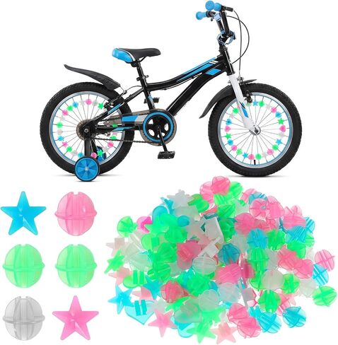 144 Pack Colorful Bicycle Spokes Bike Spoke Decorations Bike Spoke Beads Glow in The Dark Plastic Round Bikes Spokes Beads for Bicycle Accessories in Kuwait