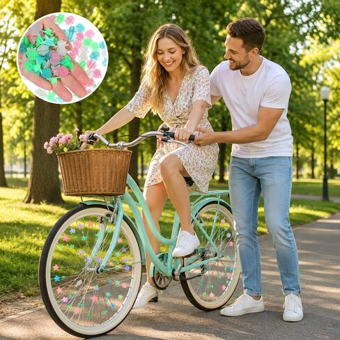 144 Pack Colorful Bicycle Spokes Bike Spoke Decorations Bike Spoke Beads Glow in The Dark Plastic Round Bikes Spokes Beads for Bicycle Accessories in Kuwait