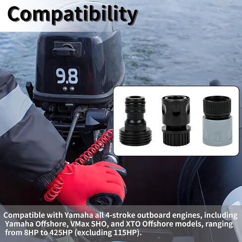 Outboard Engine Flush Kit for Yamaha 4-Stroke Outboards Engine from 8HP to 425HP（Excluding 115HP), Quick Connect Flush Adapter Compatible with Yamaha Offshore/VMAX SHO/XTO Series in Kuwait