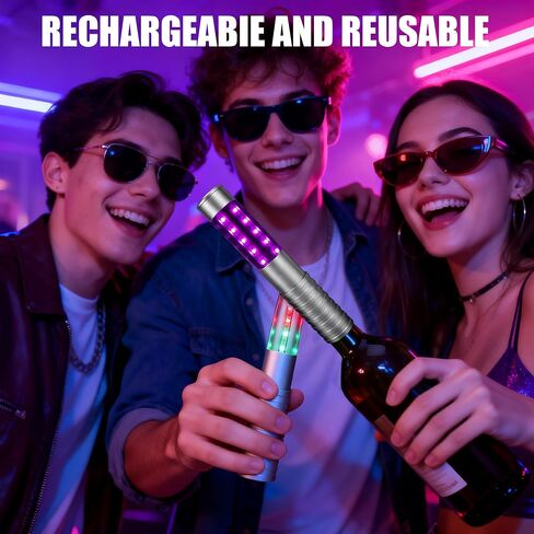 4pcs LED Bottle Service Lights Strobe Baton Rechargeable Strobe Lights for Champagne Suitable for Club Bar Party Wedding Luminous Stick in Kuwait