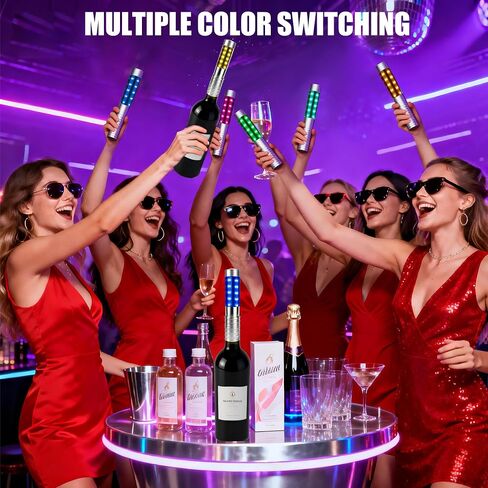 4pcs LED Bottle Service Lights Strobe Baton Rechargeable Strobe Lights for Champagne Suitable for Club Bar Party Wedding Luminous Stick in Kuwait