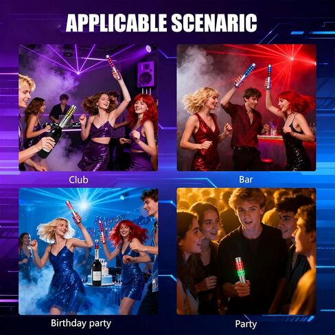 4pcs LED Bottle Service Lights Strobe Baton Rechargeable Strobe Lights for Champagne Suitable for Club Bar Party Wedding Luminous Stick in Kuwait