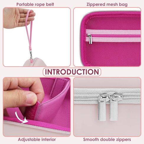 Pink Asthma Inhaler Case for Beginners and Adults - Portable Nebulizer Box, Inhaler Spacer Travel Bag Compatible with Naweti NE-520 and Misty Nebulizer (Only Case) in Kuwait