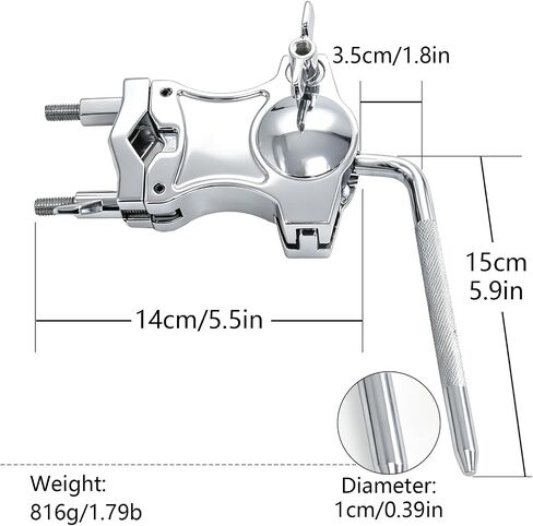 CashBeat 45cm Cymbal Boom الذراع تمديد L-قضيب جبل المشبك لحامل الطبل | حامل مشبك عالي التحمل، تمديد قضيب ذراع بطول 45 سم، دعامة قابلة للتعديل، تناسب معظم حوامل الصنج الطبل، وأجهزة الإيقاع in Kuwait