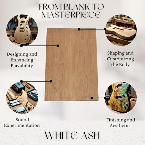 منطقة خشبية غريبة | جيتار كهربائي أمريكي من خشب الكرز الأسود/جيتار باس Luthier Tonewood Body فارغ | 21 بوصة × 14 بوصة × 1-3/4 بوصة - 3 قطع (مسطحة) لاصقة in Kuwait