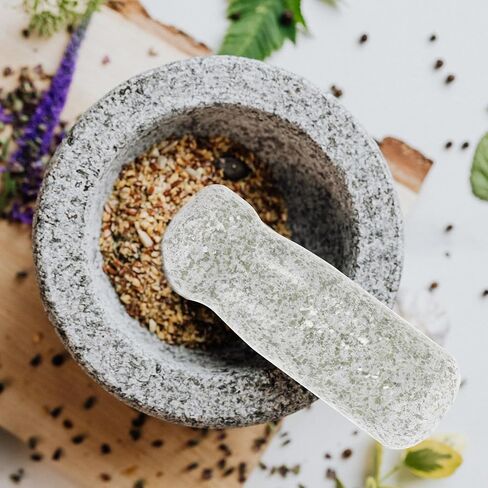 SEWACC Ergonomic Stone Pestle Tool Round Grinding Head and Handle Practical Multi-use Garlic Mincer and Medicine Masher Stick for Kitchen and Laboratory Use Light in Weight and in Kuwait