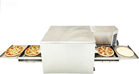 INTSUPERMAI Commercial 15" Conveyor Pizza Oven, Electric Tunnel Oven, Hot Air Circulation Digital Control SUS304 Stainless Steel Countertop Baking Machine for Restaurant Bakery 220V 3 Phase 9kW in Kuwait