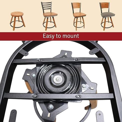 #63ST - Bar Stool Swivel Plate Replacement - 6.75 Inch Square - Pitched/Angled/Tilt - 360 Degree Rotation - Heavy Duty - 500 lbs Weight Limit - Made in the USA - Rated No. 1 in Kuwait