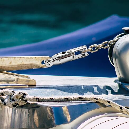 2 Pcs 316 Stainless Steel Boat Anchor Swivel, Fits 1/4 Inch-5/16 Inch, Three Section Marine Grade Heavy Duty Anchor Chain Swivel in Kuwait