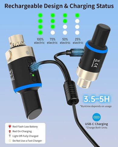JOYO 5.8 جيجا هرتز نظام الميكروفون اللاسلكي 4 قنوات XLR جهاز إرسال واستقبال محول ميكروفون للتوصيل الديناميكي / المكثف الذي يعمل بالطاقة الوهمية، الاستوديو، الكنيسة، خلاط الصوت، نظام PA (MW-1A) in Kuwait