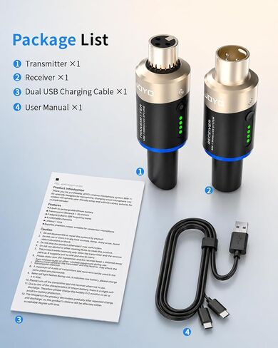 JOYO 5.8 جيجا هرتز نظام الميكروفون اللاسلكي 4 قنوات XLR جهاز إرسال واستقبال محول ميكروفون للتوصيل الديناميكي / المكثف الذي يعمل بالطاقة الوهمية، الاستوديو، الكنيسة، خلاط الصوت، نظام PA (MW-1A) in Kuwait