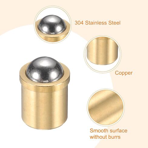 Generic 20Pcs 304 Stainless Steel Ball Plunger, 5mm Dia. Ball Catch Latch Smooth Push Fit Spring Plunger Precision Positioning End Force 15N for Mechanical Devices, Furniture (6x9mm) in Saudi Arabia