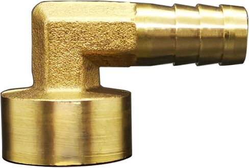 Lkq-Brass Adapter Brass Hose Pipe Fitting Elbow 8mm 10mm 12mm 14mm 16mm Barb Tail 1/4" 3/8" 1/2" BSP Female Thread Copper Connector Joint Coupler, Garden Hose Connector(8mm Barb,3/8") in Kuwait