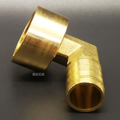 Lkq-Brass Adapter Brass Hose Pipe Fitting Elbow 8mm 10mm 12mm 14mm 16mm Barb Tail 1/4" 3/8" 1/2" BSP Female Thread Copper Connector Joint Coupler, Garden Hose Connector(8mm Barb,3/8") in Kuwait