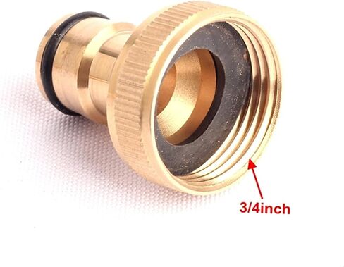 Lkq-Brass Adapter 3/4 Inch Female Thread Nipple Connector Brass Connector Hose Water Fittings Garden Quick Connector, 2pcs, Garden Hose Connector in Kuwait