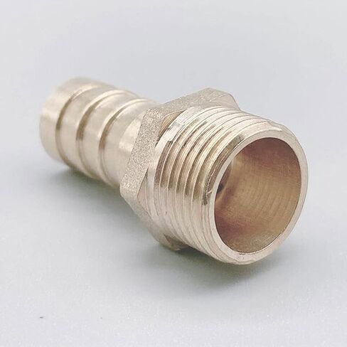 Lkq-Brass Adapter Brass Pipe Fitting 4mm-19mm Hose Barb Tail 1/8" 1/4" 1/2" 3/8" BSP Male Connector Joint Copper Coupler Adapter, Garden Hose Connector(14mm,3/4") in Kuwait