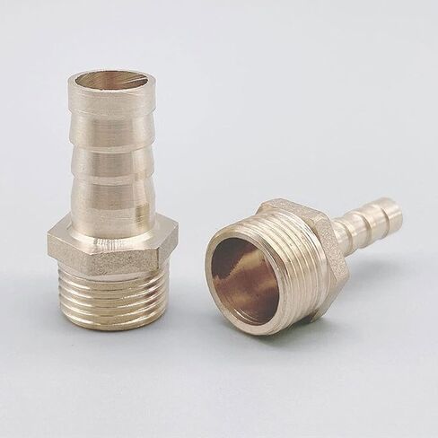 Lkq-Brass Adapter Brass Pipe Fitting 4mm-19mm Hose Barb Tail 1/8" 1/4" 1/2" 3/8" BSP Male Connector Joint Copper Coupler Adapter, Garden Hose Connector(14mm,3/4") in Saudi Arabia