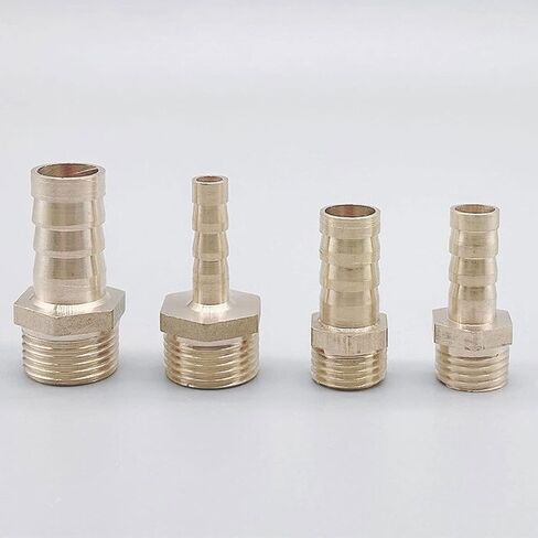 Lkq-Brass Adapter Brass Pipe Fitting 4mm-19mm Hose Barb Tail 1/8" 1/4" 1/2" 3/8" BSP Male Connector Joint Copper Coupler Adapter, Garden Hose Connector(14mm,3/4") in Saudi Arabia