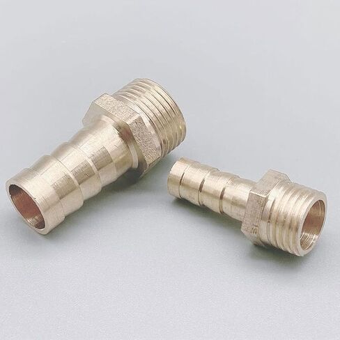 Lkq-Brass Adapter Brass Pipe Fitting 4mm-19mm Hose Barb Tail 1/8" 1/4" 1/2" 3/8" BSP Male Connector Joint Copper Coupler Adapter, Garden Hose Connector(14mm,3/4") in Saudi Arabia