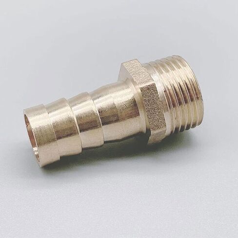 Lkq-Brass Adapter Brass Pipe Fitting 4mm-19mm Hose Barb Tail 1/8" 1/4" 1/2" 3/8" BSP Male Connector Joint Copper Coupler Adapter, Garden Hose Connector(14mm,3/4") in Saudi Arabia