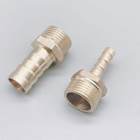 Lkq-Brass Adapter Brass Pipe Fitting 4mm-19mm Hose Barb Tail 1/8" 1/4" 1/2" 3/8" BSP Male Connector Joint Copper Coupler Adapter, Garden Hose Connector(14mm,3/4") in Saudi Arabia