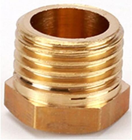 Lkq-Brass Adapter 1/8" 1/4" 3/8" 1/2" 3/4" Male Thread Brass Pipe Hex Head Brass End Cap Plug Fitting Coupler Connector Adapter Copper, Garden Hose Connector(1/4") in Kuwait