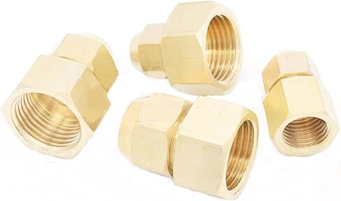 Lkq-Brass Adapter 6mm/8mm M12 M14 M20 1/4" BSP Female Brass Flare Connector Tube Pneumatic Fitting With Nut Air Condition, Garden Hose Connector(Fit Tube OD 8mm,M14x1.5) in Kuwait