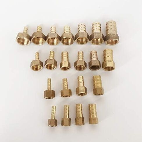 Lkq-Brass Adapter Brass Pipe Connectors 6mm 8mm 10mm 12mm 14mm 16mm 19mm Barbed 1/8" 1/4" 3/8" 1/2" Female Thread Brass Joint Coupler Fittings, Garden Hose Connector(8mm barb,1/2") in Kuwait