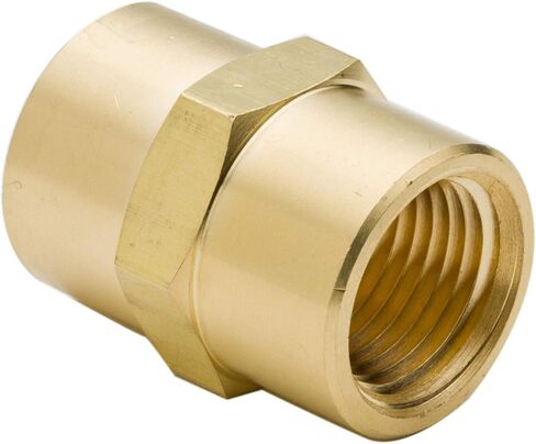 Lkq-Brass Adapter 1/8" 1/4" 3/8" 1/2" NPT NPTF Female Thread Plumb Connector, Hex Coupling Brass Hose Tube Pipe Fitting,2pcs, Garden Hose Connector(1/4") in Kuwait