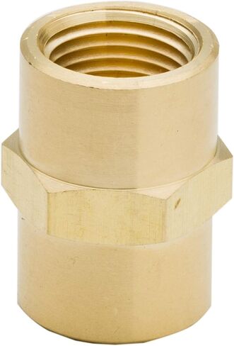 Lkq-Brass Adapter 1/8" 1/4" 3/8" 1/2" NPT NPTF Female Thread Plumb Connector, Hex Coupling Brass Hose Tube Pipe Fitting,2pcs, Garden Hose Connector(1/4") in Kuwait