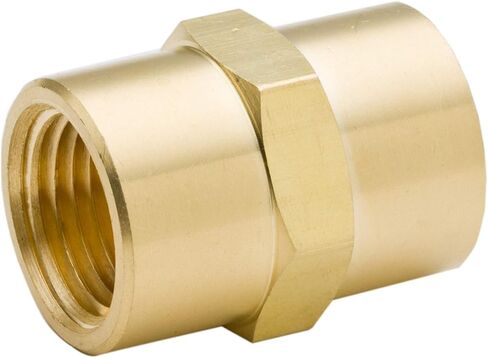 Lkq-Brass Adapter 1/8" 1/4" 3/8" 1/2" NPT NPTF Female Thread Plumb Connector, Hex Coupling Brass Hose Tube Pipe Fitting,2pcs, Garden Hose Connector(1/4") in Kuwait