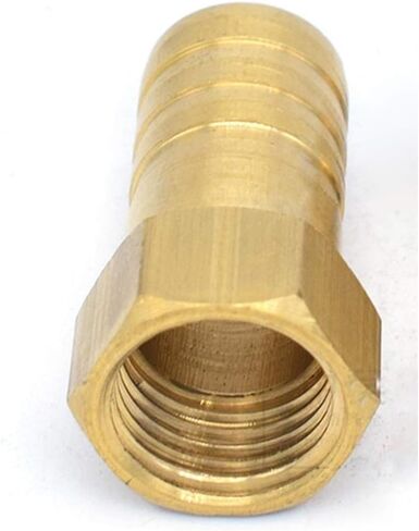 Lkq-Brass Adapter Barb Tail 1/8 1/4" 1/2" 3/8 BSP Female Thread Copper Connector,Brass Hose Pipe Fitting Couping 4 6 8 10 19mm, Garden Hose Connector(12mm Barb,1/2") in Kuwait