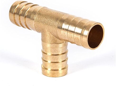 Lkq-Brass Adapter T-Shape Brass Tee Barb Hose Fittings 6mm 8mm 10mm 12mm 3 Way Hose Tube Barb Copper Barbed Coupling, Garden Hose Connector(8MM) in Kuwait