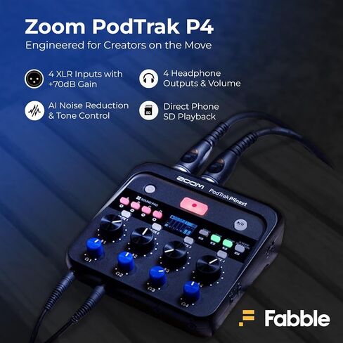 تتضمن حزمة مسجل البودكاست المحمول متعدد المسارات Zoom PodTrak P4next بطاقة ذاكرة microSDHC سعة 32 جيجابايت مع محول و4 بطاريات AA، مثالية لتسجيل البودكاست في أي مكان بسهولة. in Kuwait
