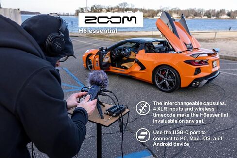 Zoom H6essential Handy Recorder, Bundle with Zoom Accessory Pack, 32GB Micro SD-Card with Adapter, 2 XLR Cable, 4 AA Batteries & Charger, Cleaning Cloth in Kuwait