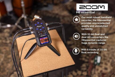 Zoom H6essential Handy Recorder, Bundle with Zoom Accessory Pack, 32GB Micro SD-Card with Adapter, 2 XLR Cable, 4 AA Batteries & Charger, Cleaning Cloth in Kuwait