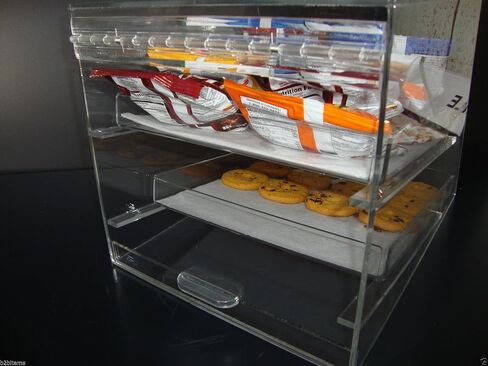 Acrylic Pastry Bakery Donut Bagels Cookie Display Case w/2 trays in Kuwait