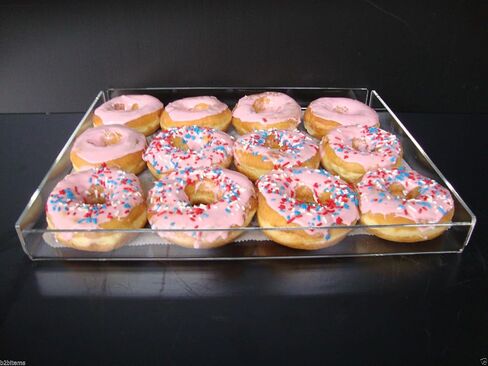 Acrylic Pastry Bakery Donut Bagels Cookie Display Case w/2 trays in Kuwait