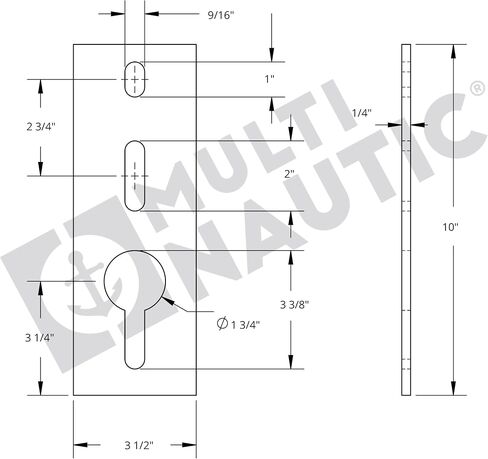 Multinautic Set of 2 Heavy-Duty 1/4" Thick Steel Anchor-Chain Plates for Wood Docks, Hot-Dip Galvanized, Floating Wood Dock Chain Retainer for up to 5/16" Chains in Kuwait