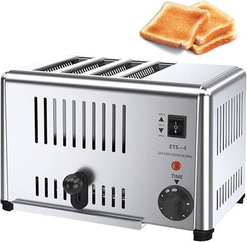 Commercial Toaster Bread, 2240/3240W Electric Hand Pop-up Toaster Oven with 5 Shade Settings & Extra Wide Slots (4 Slice) in Kuwait