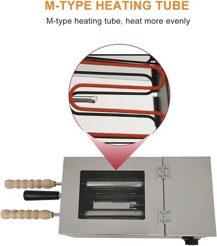 Electric Chimney Cake Oven Machine with 2 Rollers, Adjustable Temperature 50°C-300°C for Perfect Hungarian Pastries, Ideal for Bakeries and Home Use in Kuwait