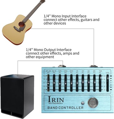 Guitar Equalizer Pedal 10 Band EQ Effects Pedal with Volume Control and True Bypass for Electric Guitar Bass in Kuwait