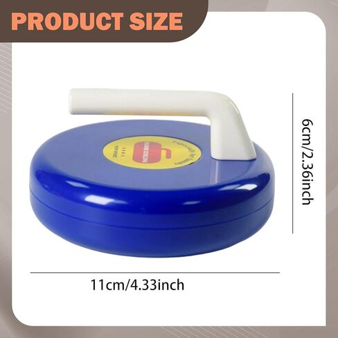 Kids Curling Game Travel Party 11cm Winter Sports Equipment Floor Curling Toy for Activities School Classroom, Blue in Kuwait