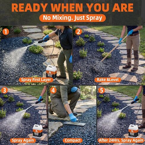 Ready to Use Mulch Binder with Electric Sprayer-1 Gallon Rock Glue for Landscaping, Intertek Test Landscape Pea Gravel Glue, Pet Safe Gravel Stabilizer for Garden Bed, Patio, Yard & Driveways in Kuwait