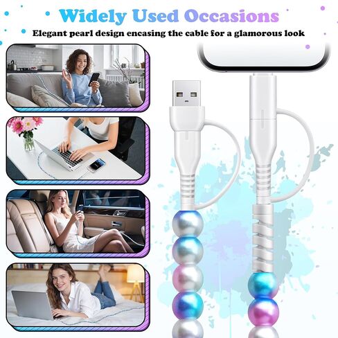 for iPhone Charger Cord [MFi Certified]Bling Sparkling Diamond for iPhone Charging Cable for iPhone 16 15 14 13 12 11 Plus Pro Max Charming Phone Charger Cord Colorful USB A to USB C Fast Cable 4FT in Kuwait