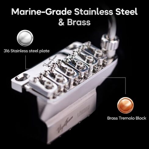 Vega Trem VT1 Special Standard Tremolo Bridge for Strat-Style Guitars – Drop-In 6-Screw No Mods Replacement, 2-Way Vibrato, Stable Tuning, Brass Block, Premium Finishes, Right-Handed in Kuwait